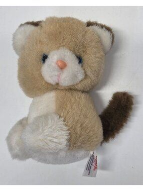Vintage Kicks Kamar Q-T #4410 Cat Kitten Plush 6" 1980s Malaysia